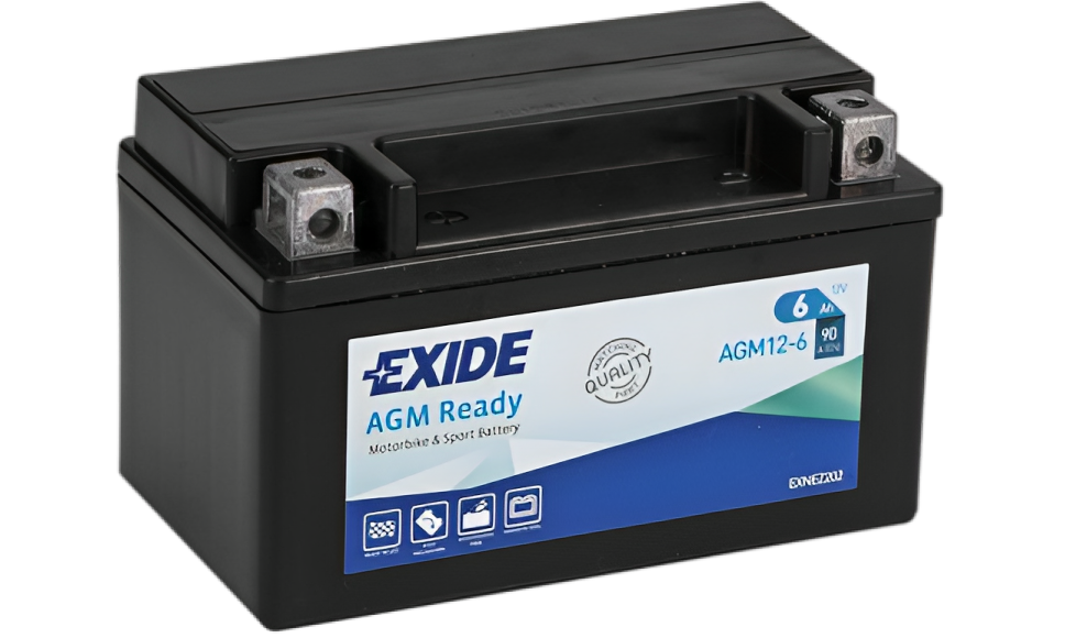 Exide AGM Ready AGM12-6 YTX7A-BS Motorradbatterie 6Ah (DIN 50615)